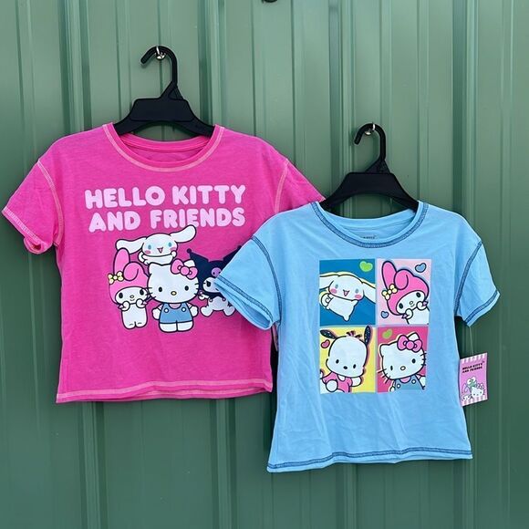 Girls Hello Kitty & Friends Girls Graphic T-Shirt 2-Pack Size M - Picture 1 of 13